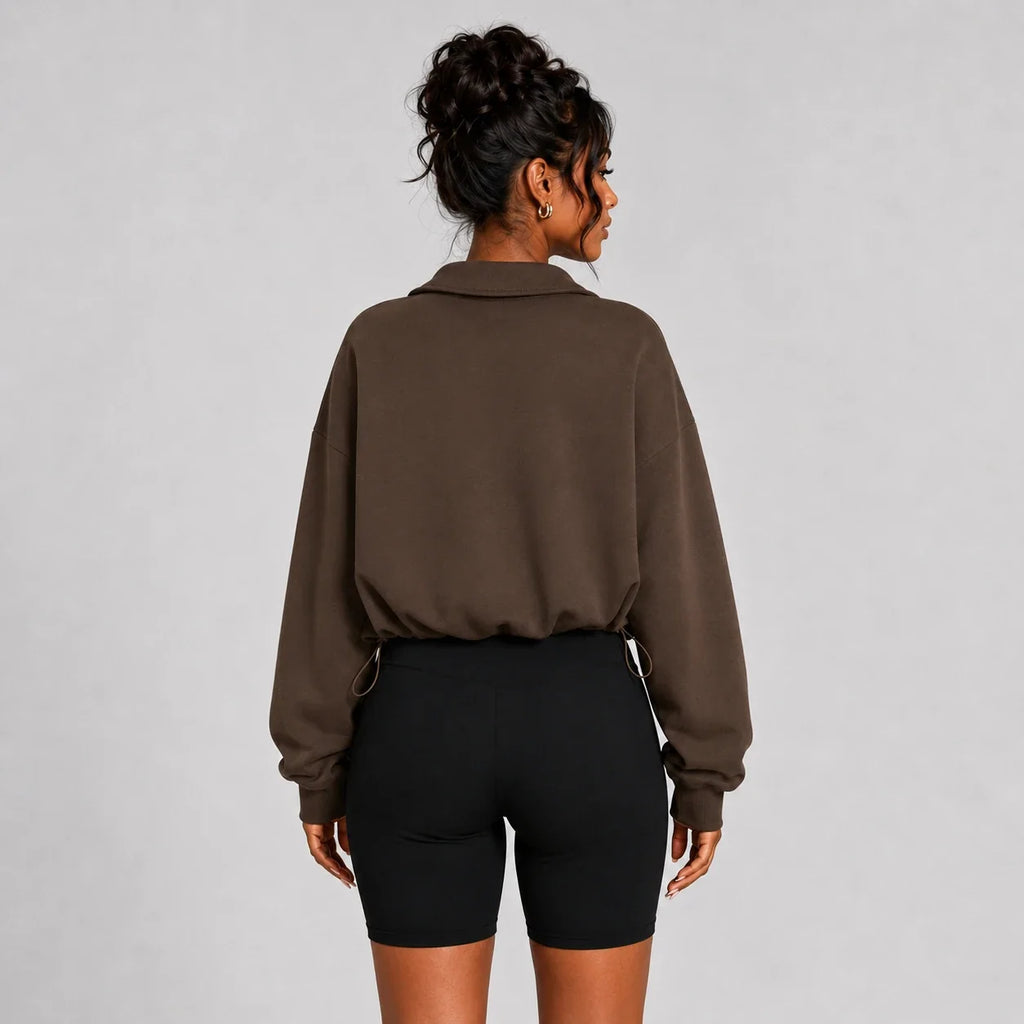 Cropped Half-Zip Sweatshirt WHD0606268