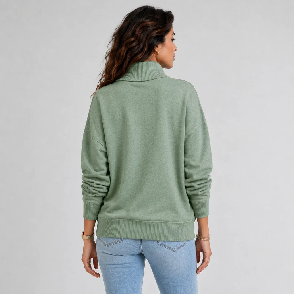 Snap-Collar Relaxed Pullover Top WHD0606270