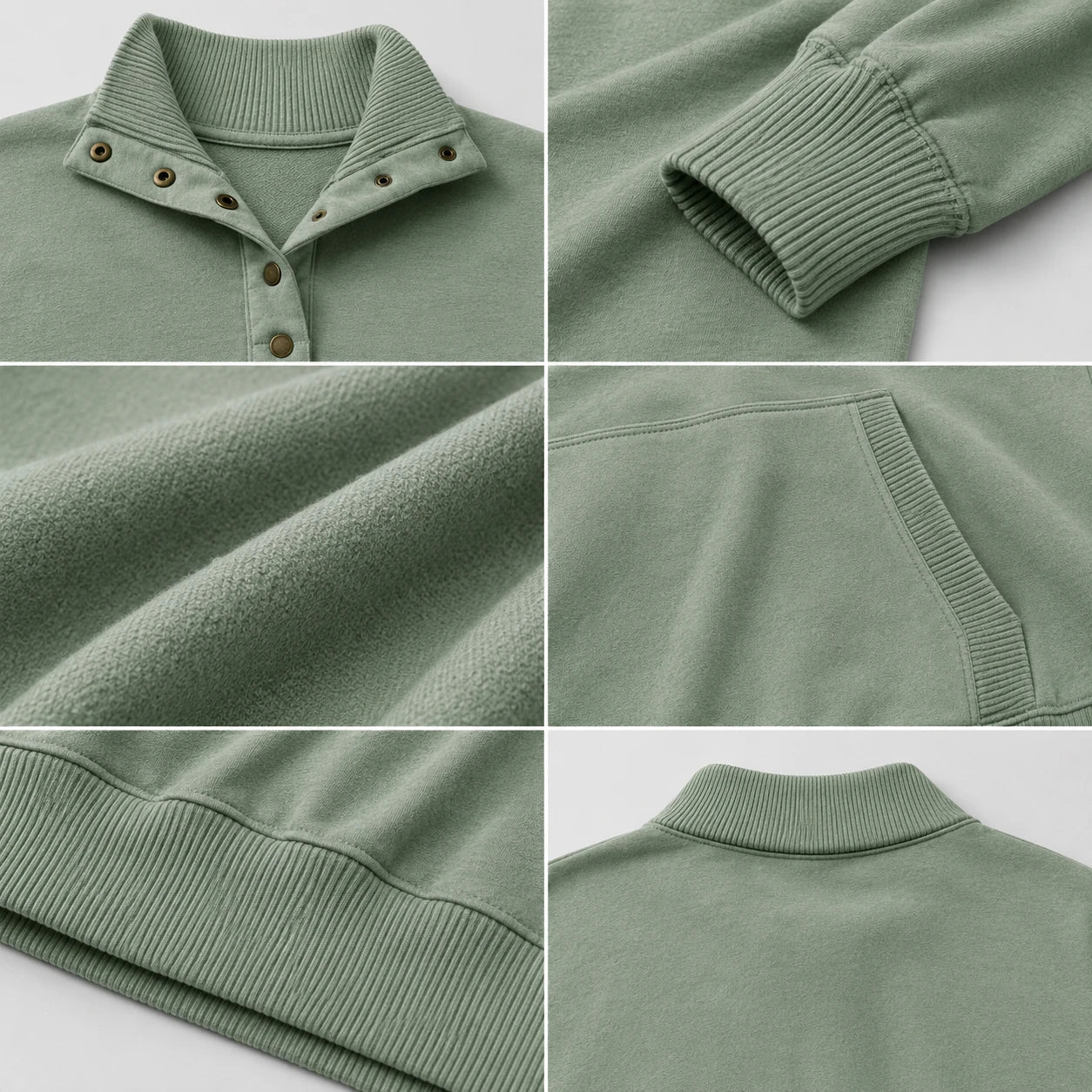 Snap-Collar Relaxed Pullover Top WHD0606270