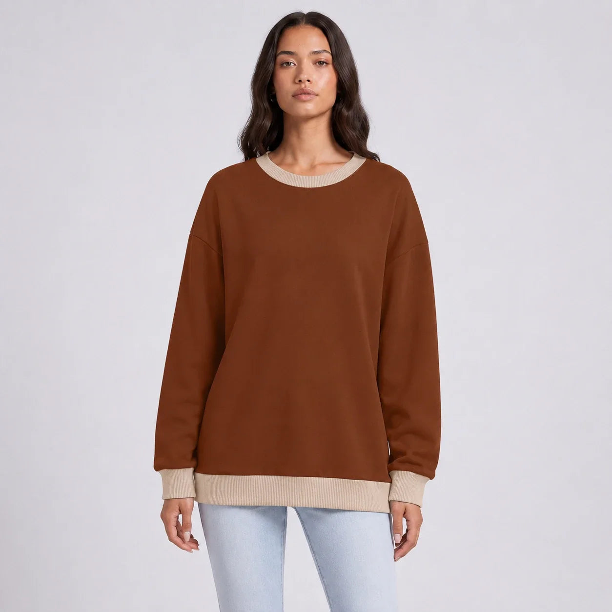 Contrast Crewneck Sweatshirt WHD0606271