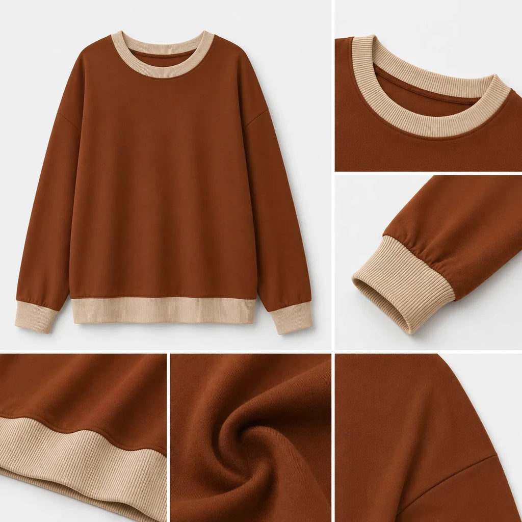 Contrast Crewneck Sweatshirt WHD0606271