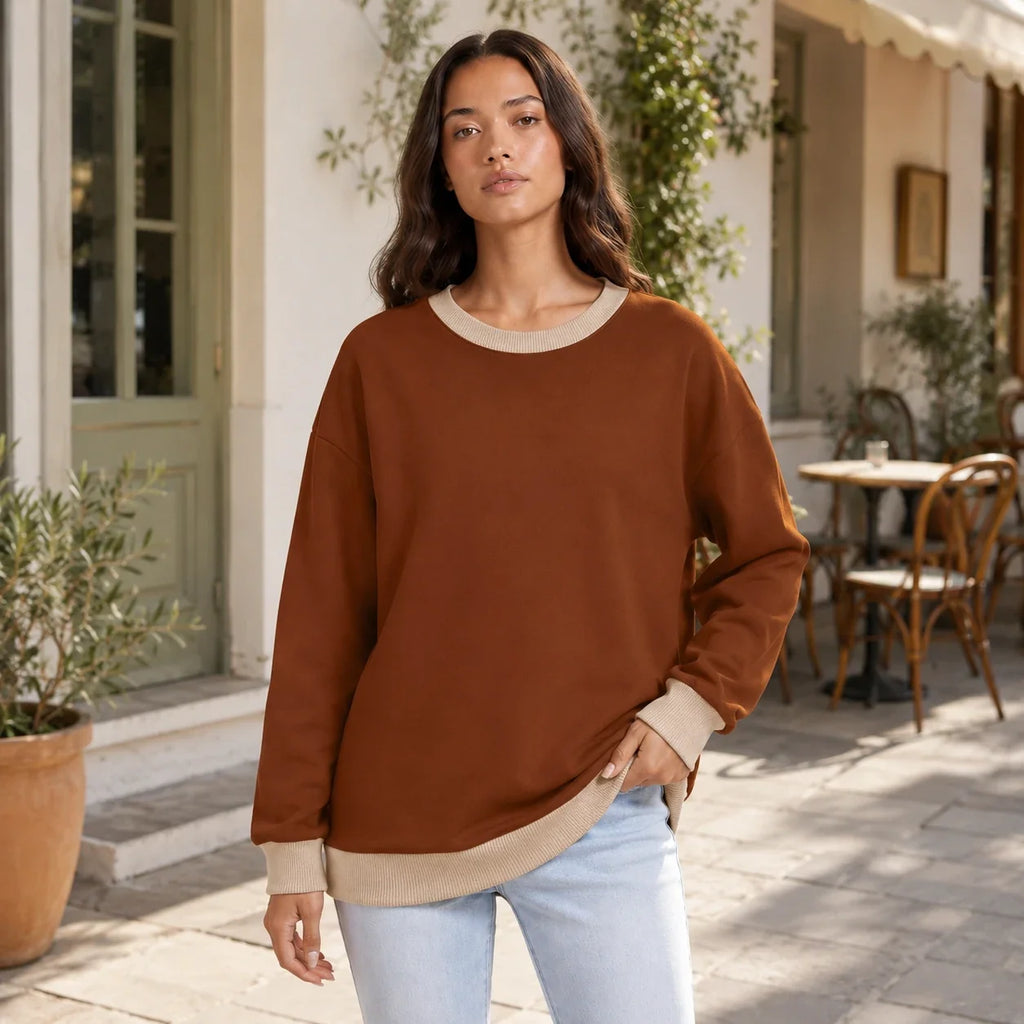 Contrast Crewneck Sweatshirt WHD0606271