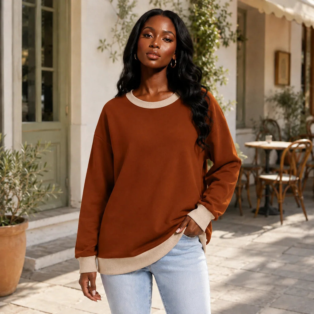 Contrast Crewneck Sweatshirt WHD0606271