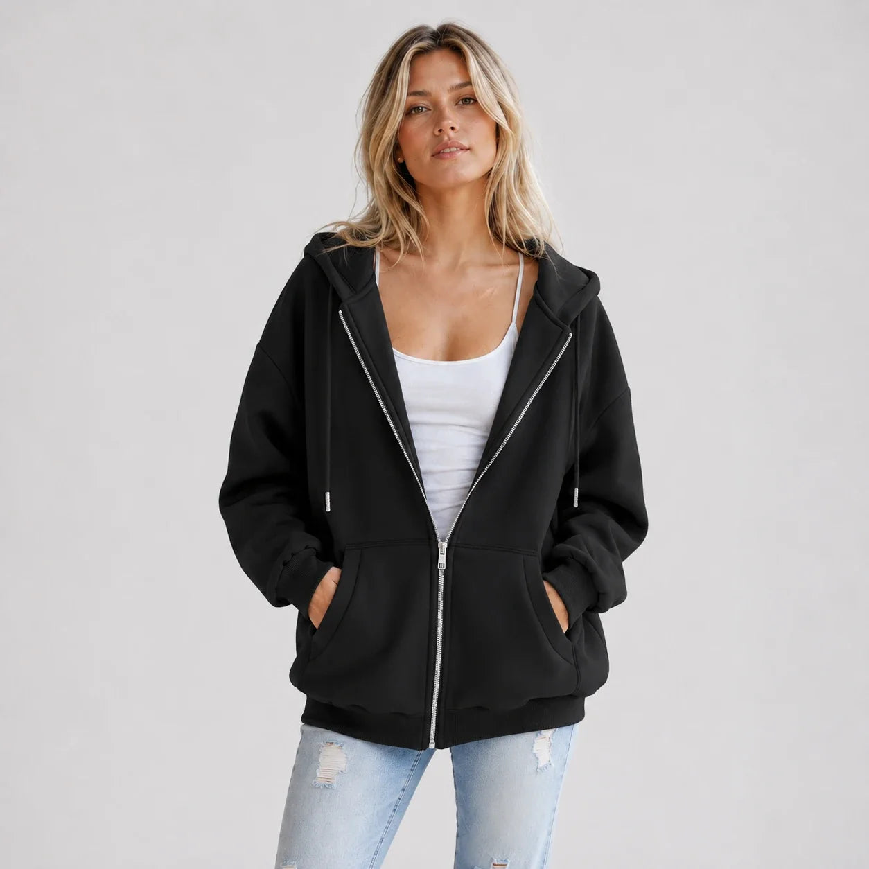 Oversized Zip Hoodie Jacket WHD0606273