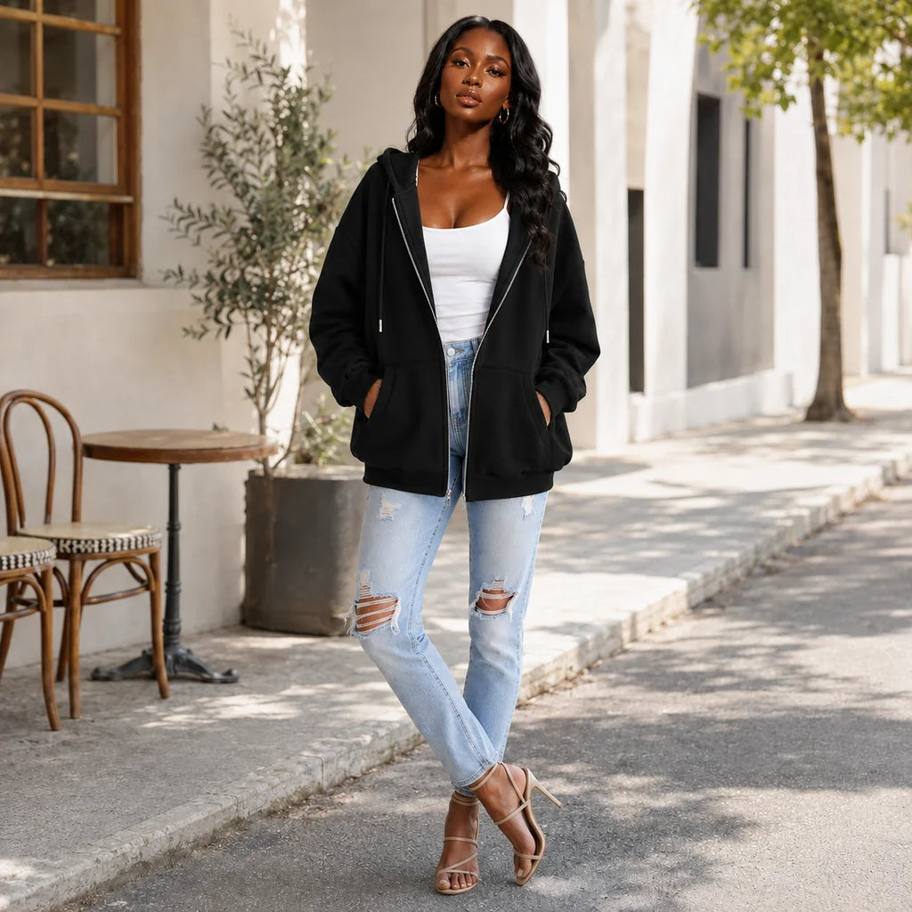 Oversized Zip Hoodie Jacket WHD0606273
