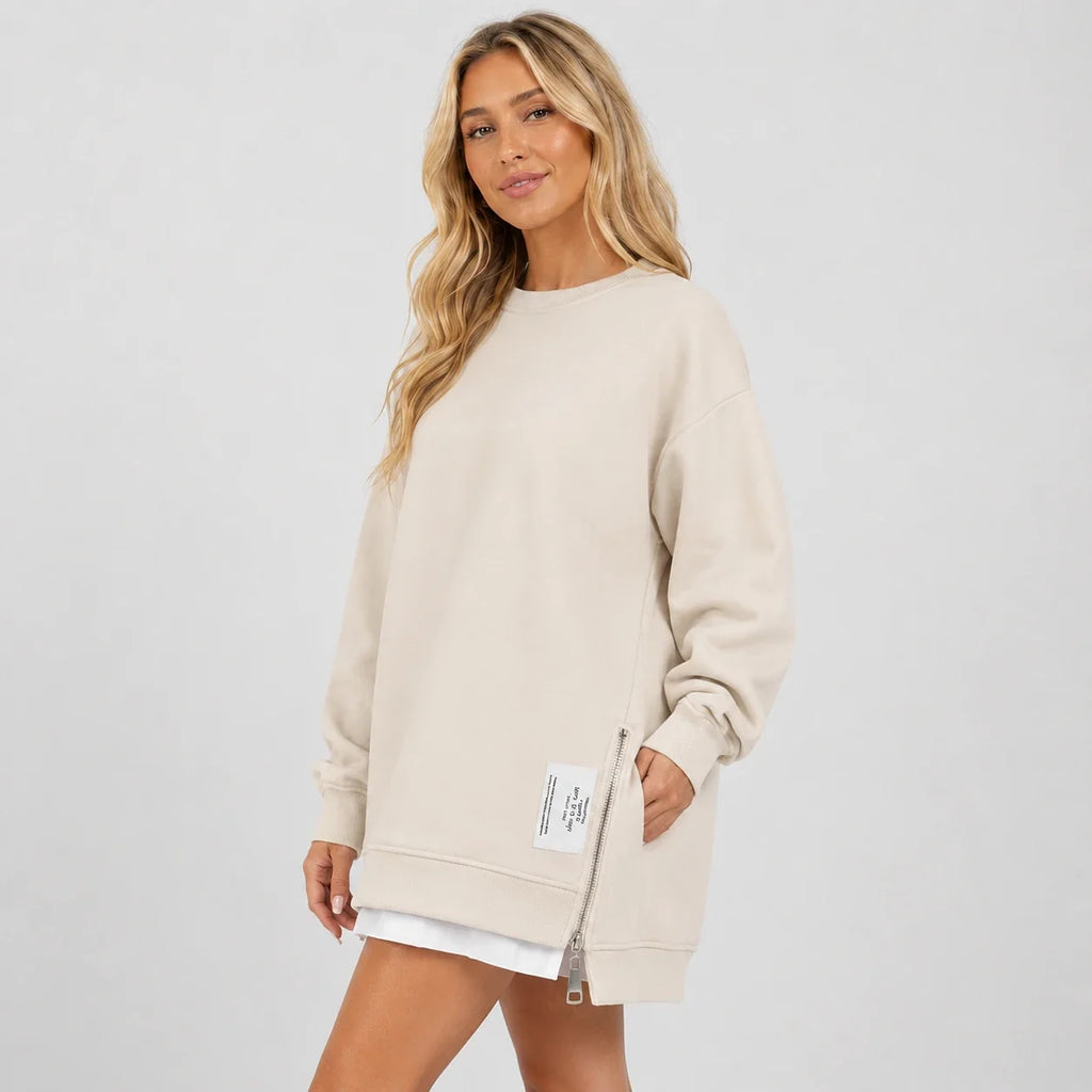 Side Zip Oversized Sweatshirt WHD0606275