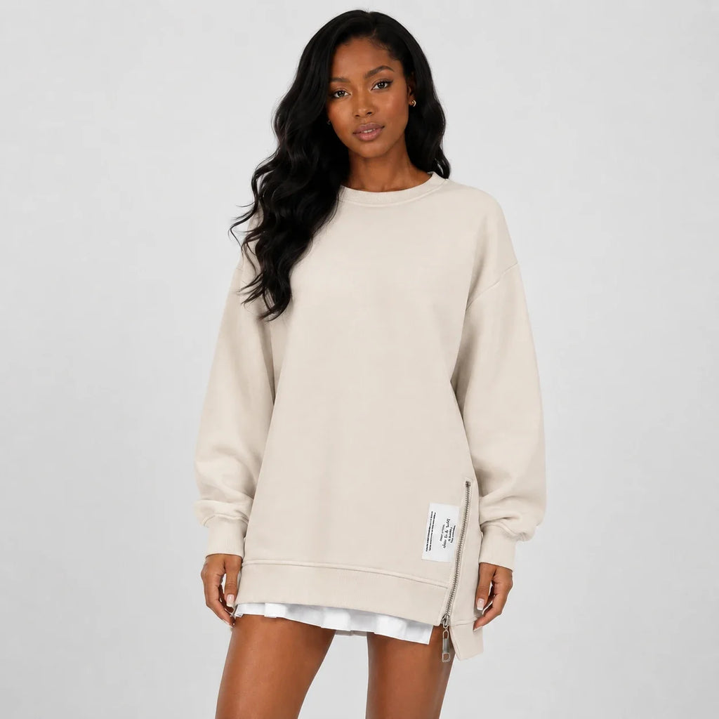 Side Zip Oversized Sweatshirt WHD0606275