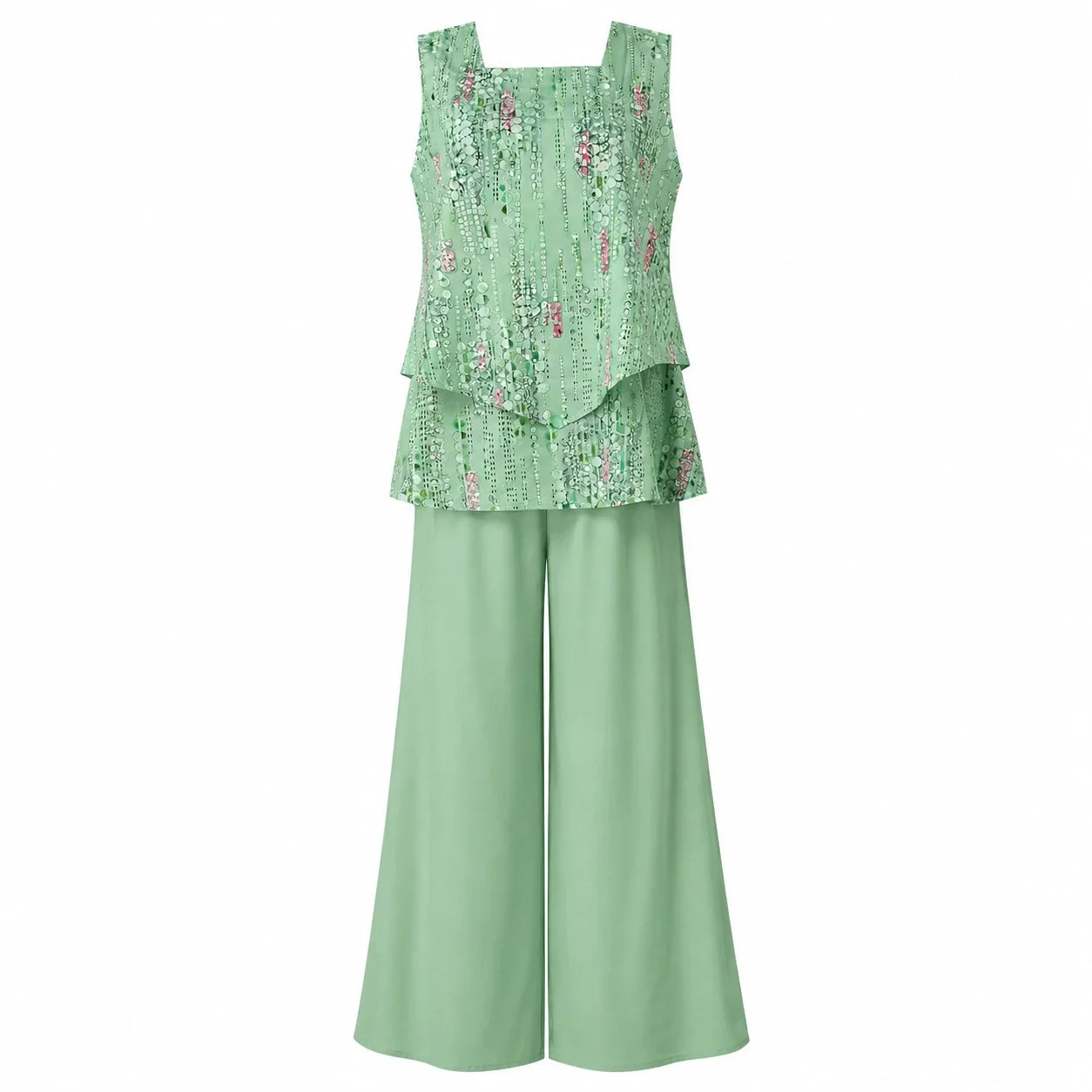 Printed Wide Leg Set WHD0606278