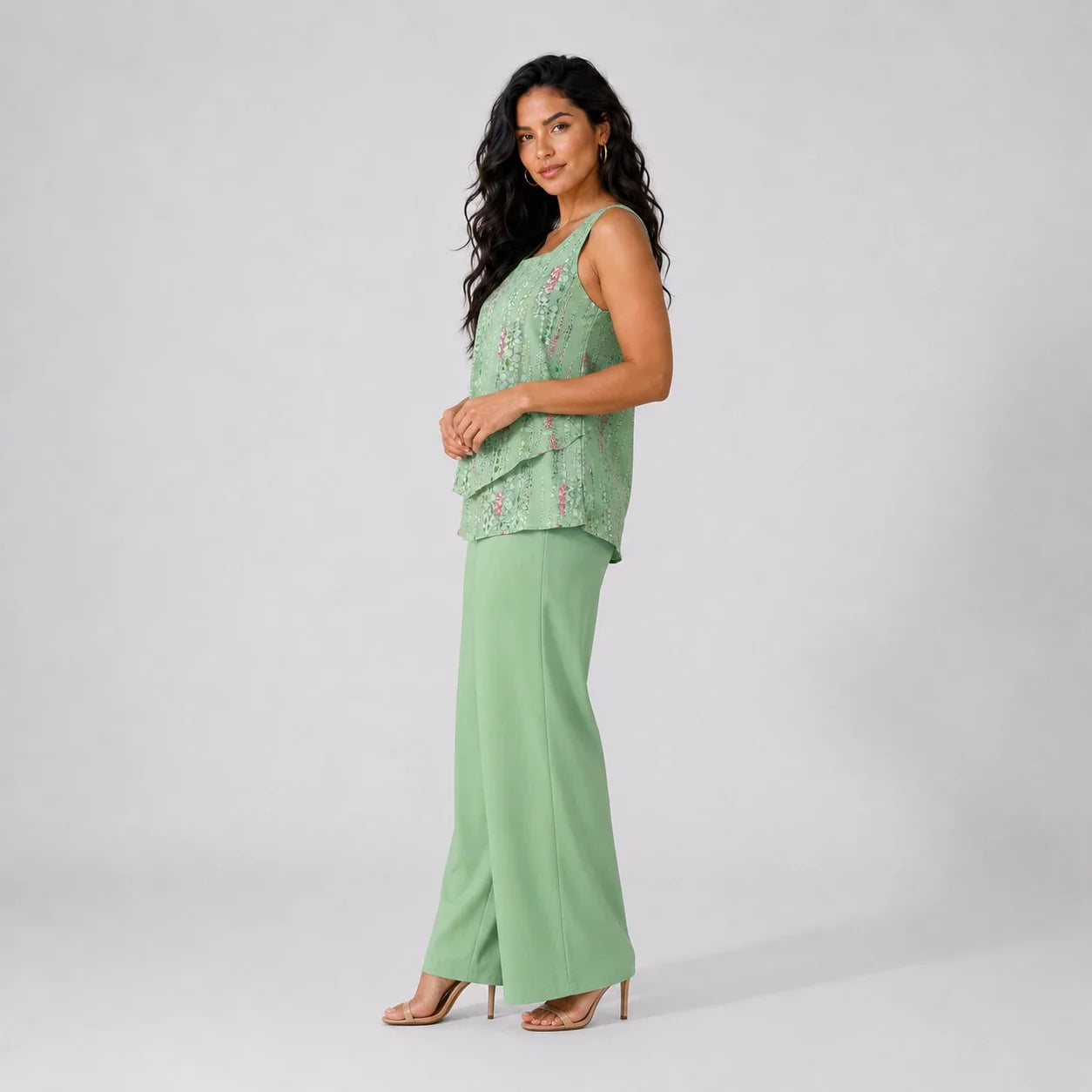 Printed Wide Leg Set WHD0606278