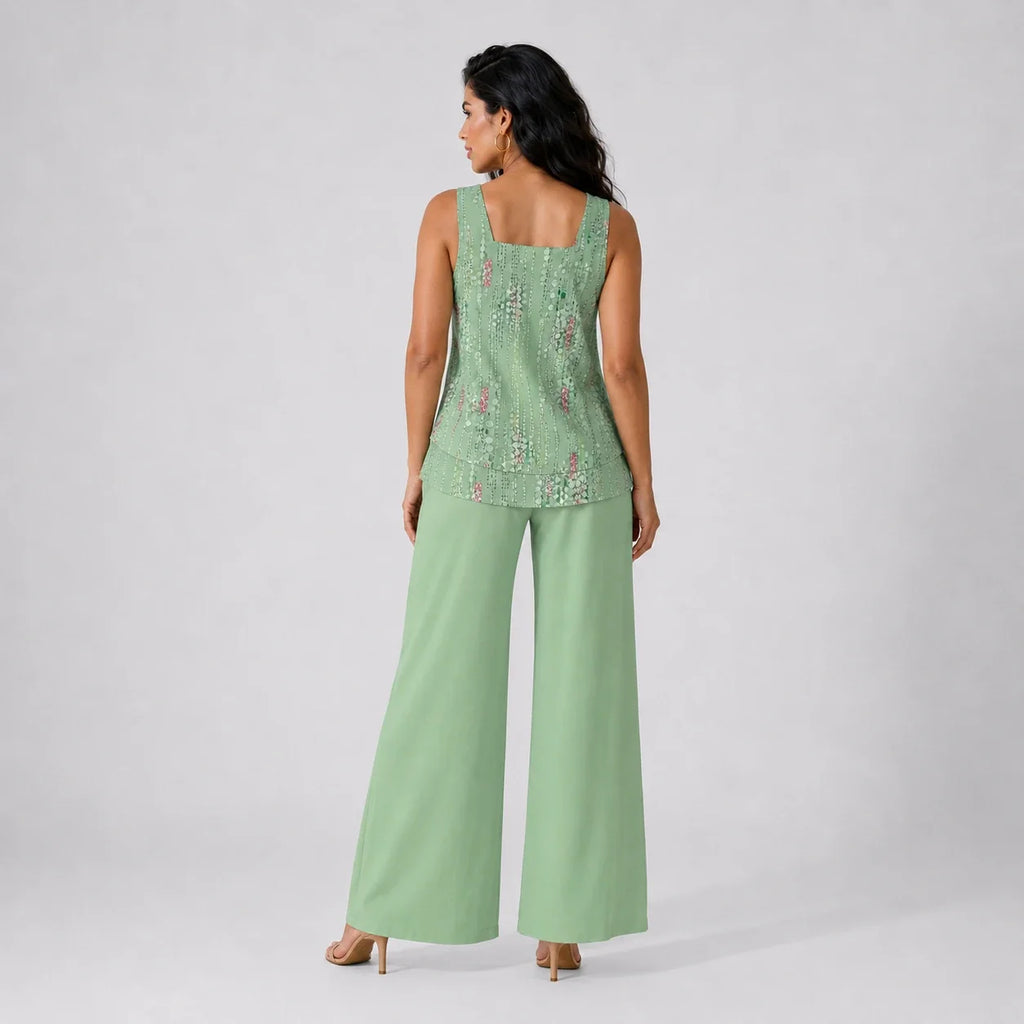 Printed Wide Leg Set WHD0606278