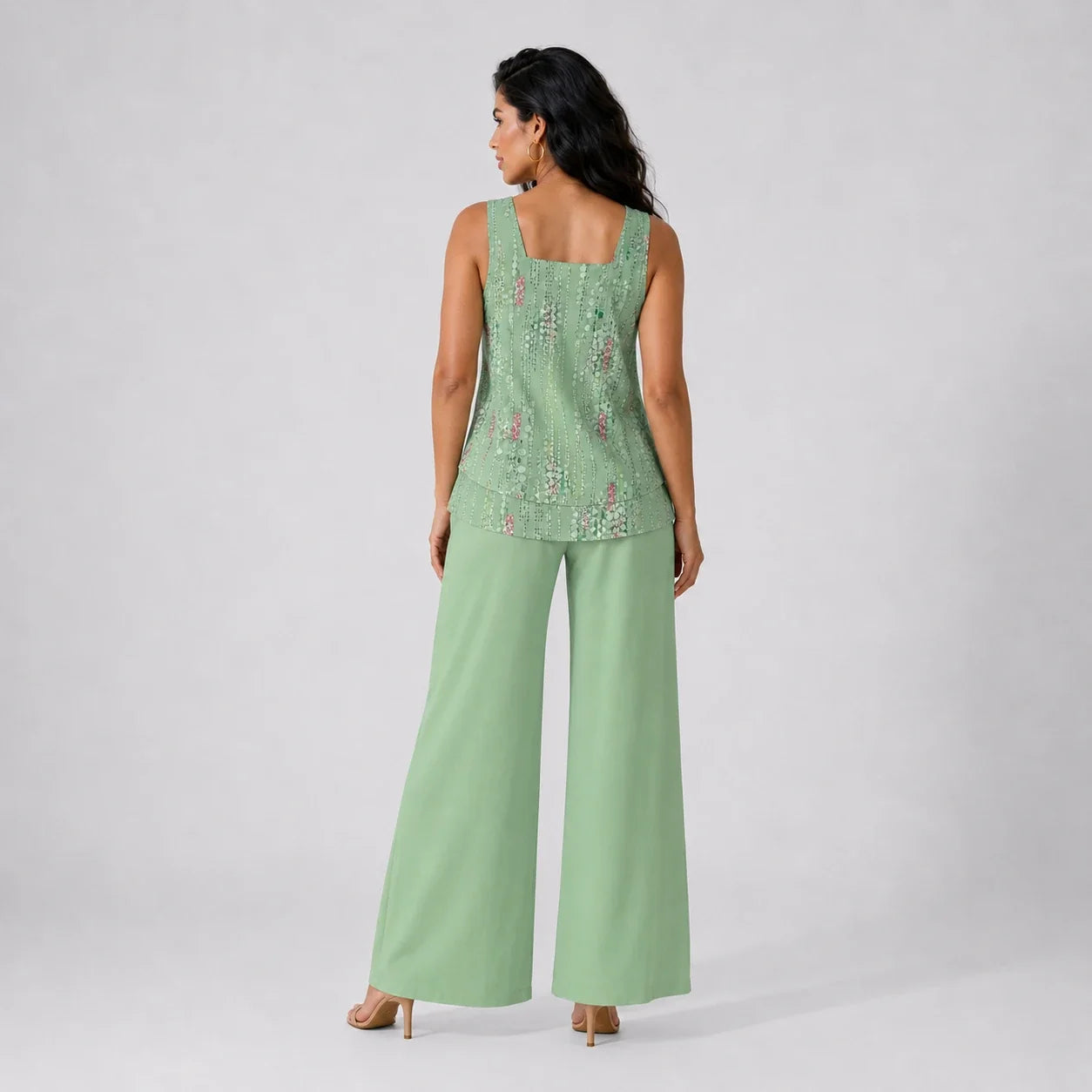 Printed Wide Leg Set WHD0606278
