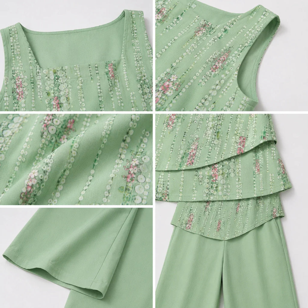 Printed Wide Leg Set WHD0606278