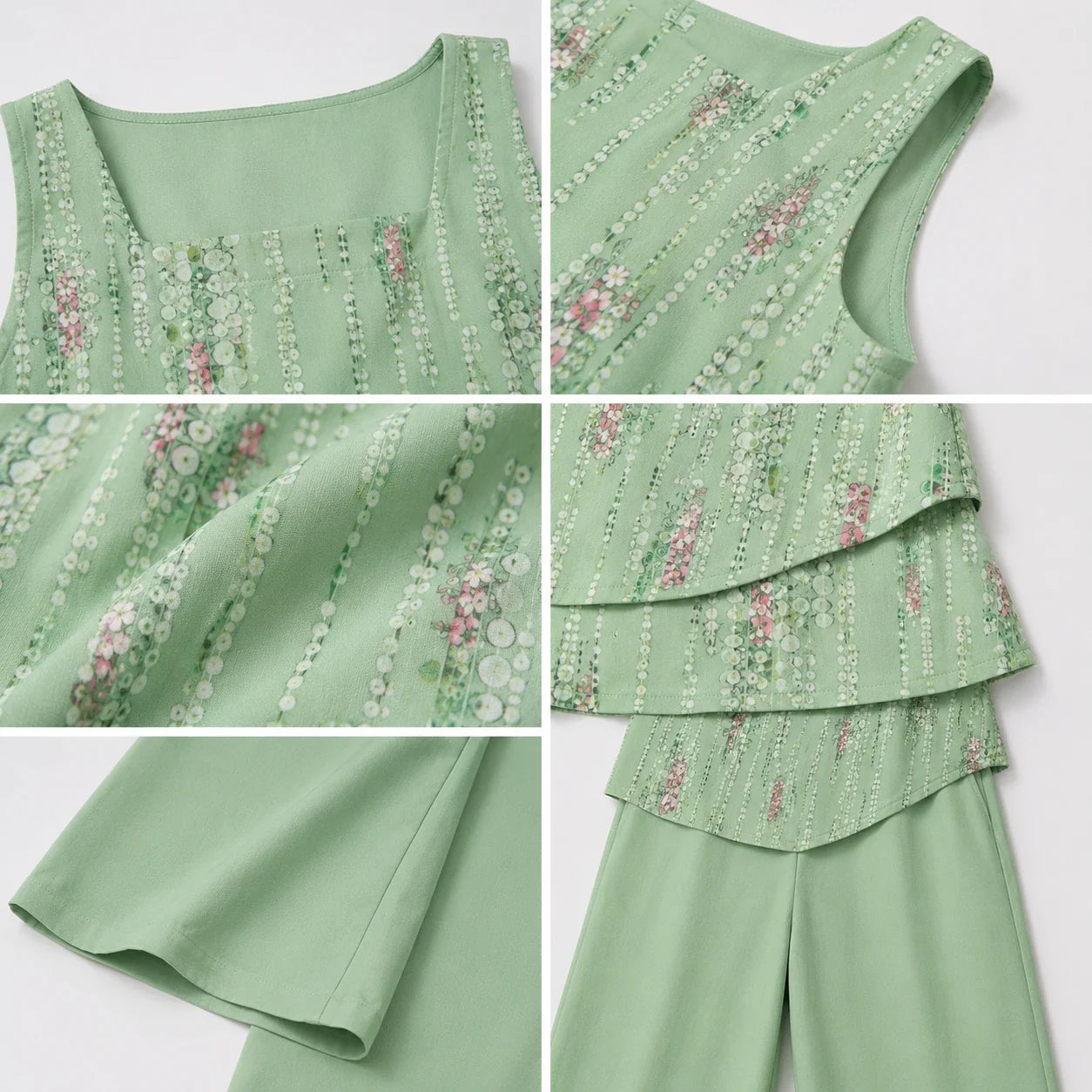 Printed Wide Leg Set WHD0606278