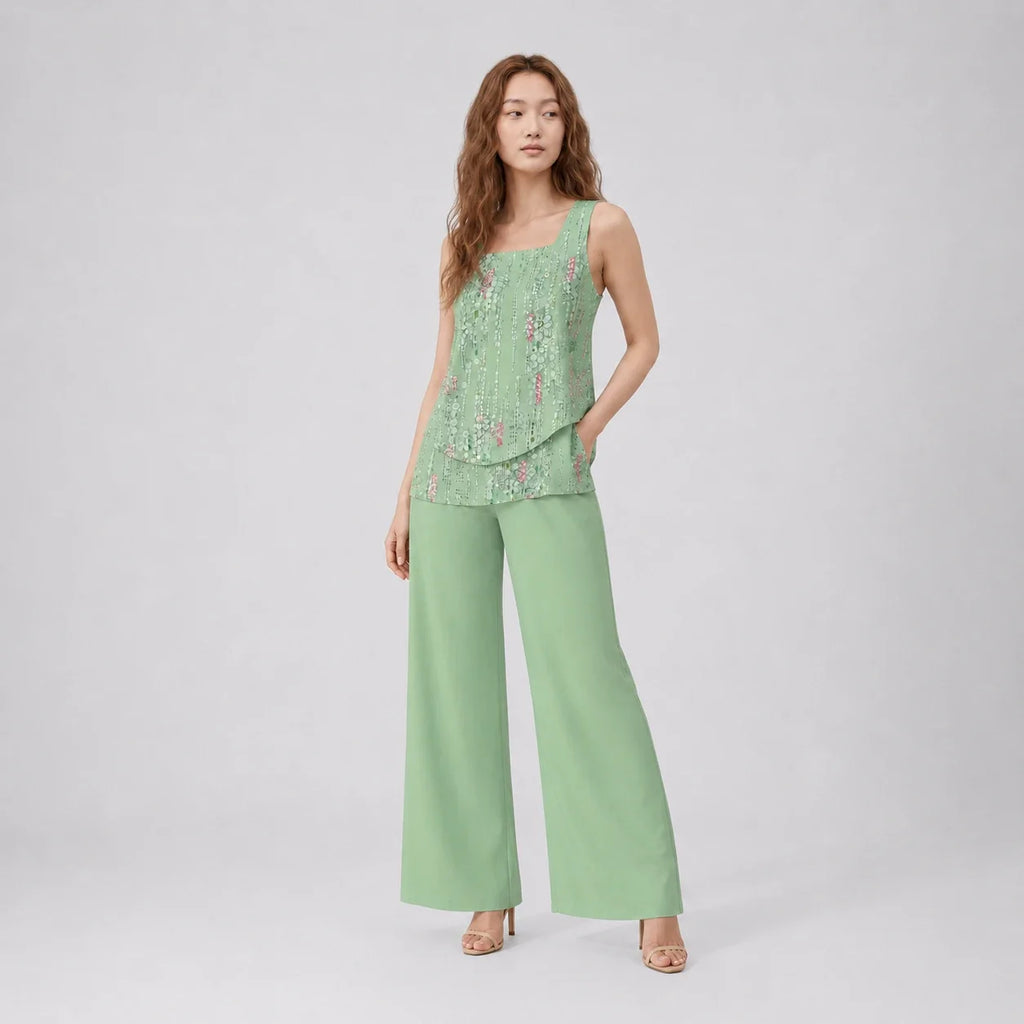 Printed Wide Leg Set WHD0606278