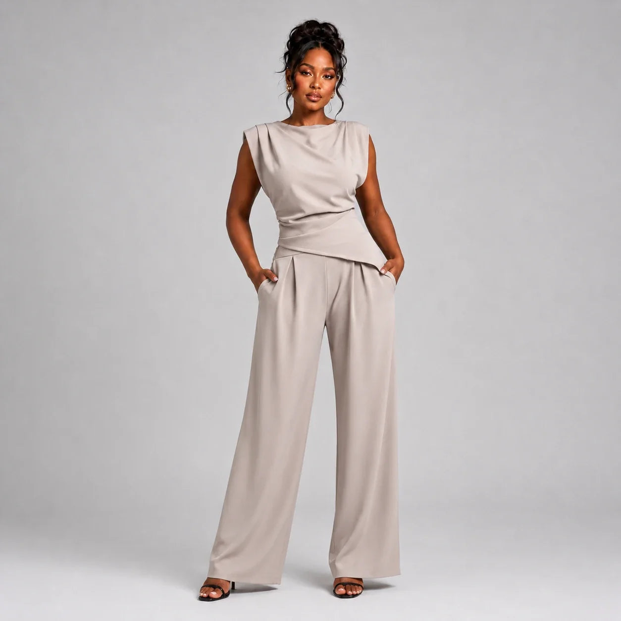 Draped Wide Leg Set WHD0606279