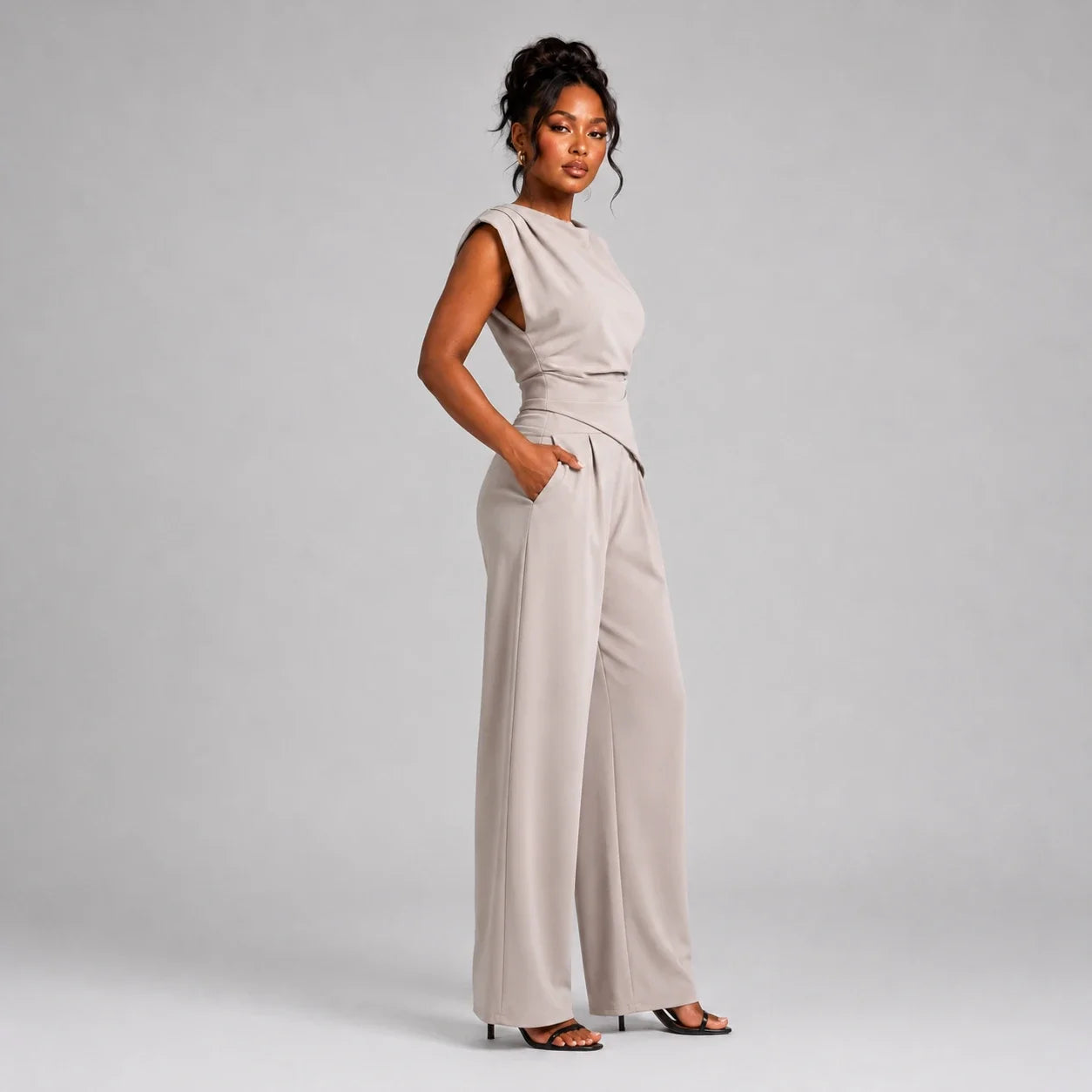 Draped Wide Leg Set WHD0606279