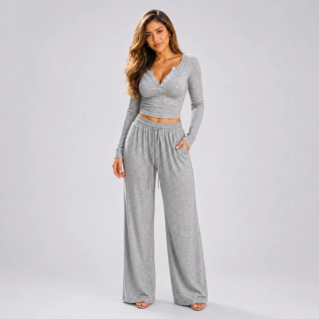 Grey Henley Lounge Set WHD0606281