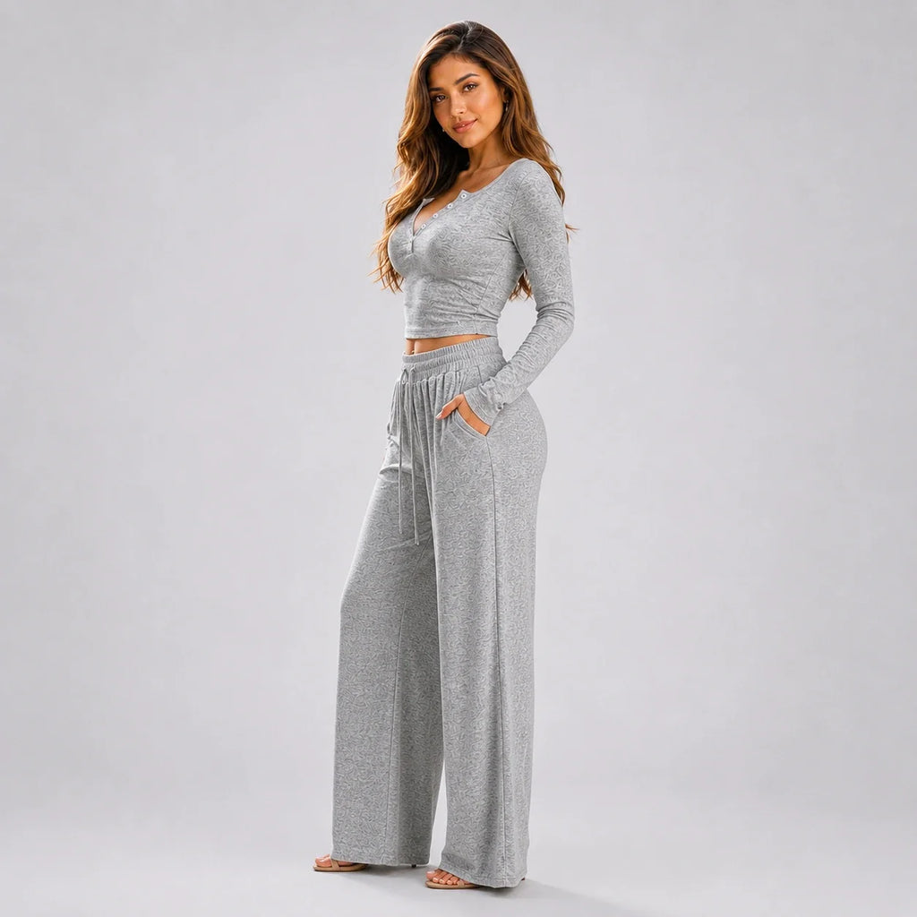 Grey Henley Lounge Set WHD0606281