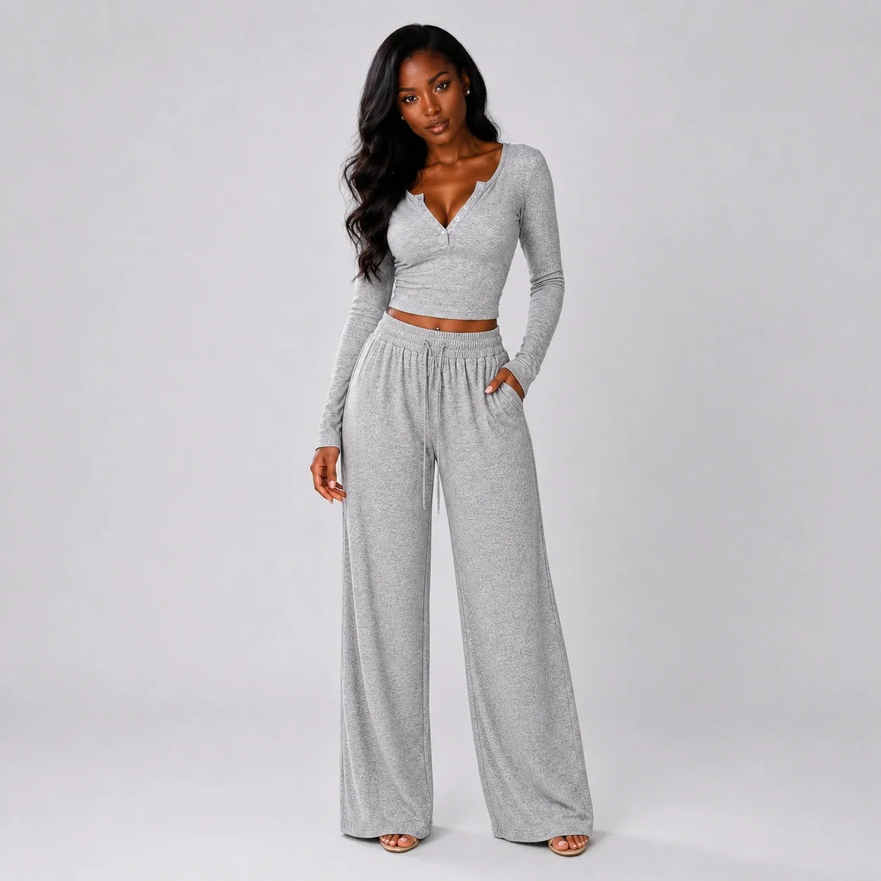 Grey Henley Lounge Set WHD0606281