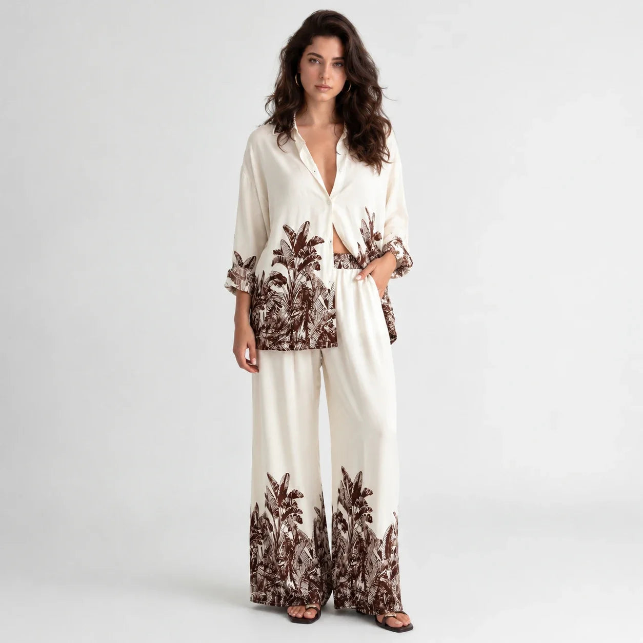 Tropical Print Pants Set WHD0606282