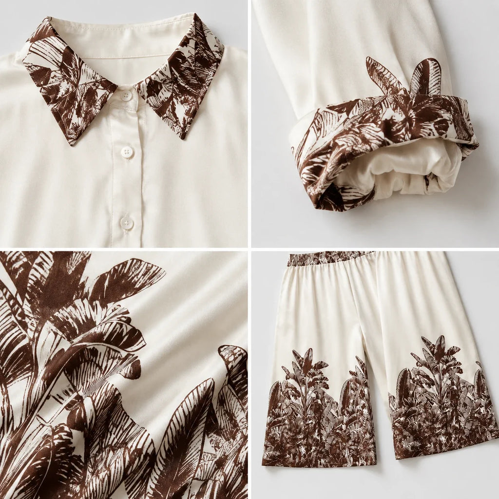 Tropical Print Pants Set WHD0606282