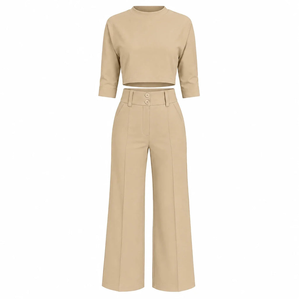 Cropped Wide Leg Set WHD0606284