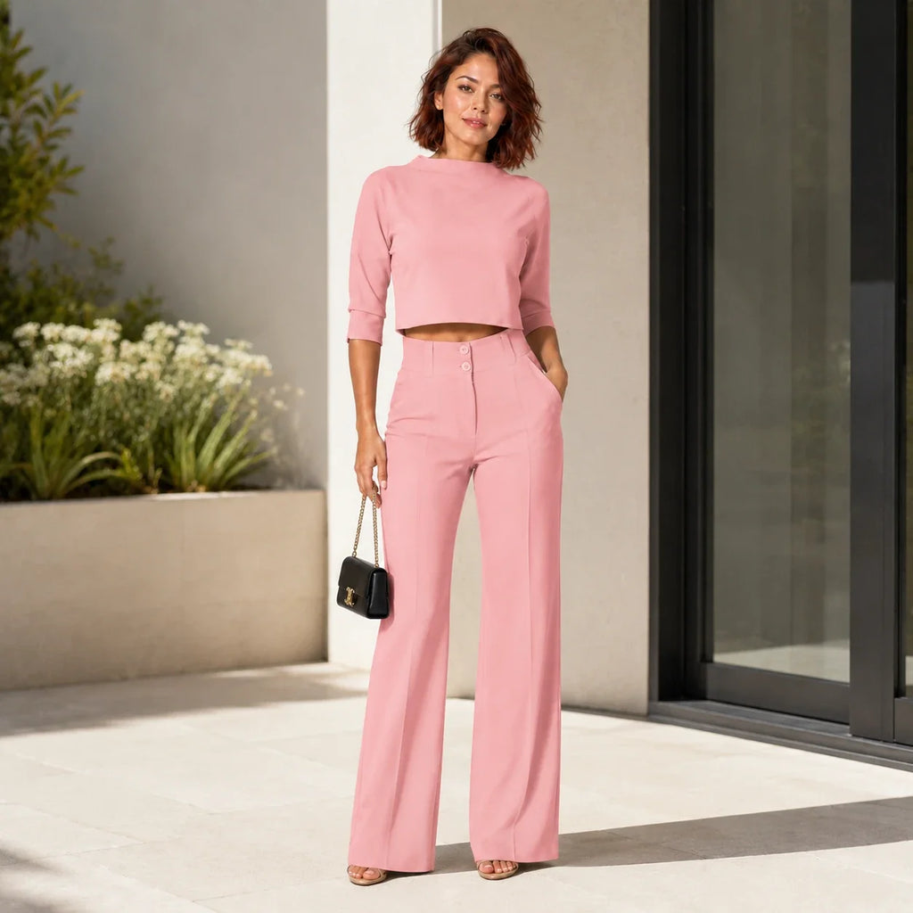 Cropped Wide Leg Set WHD0606284