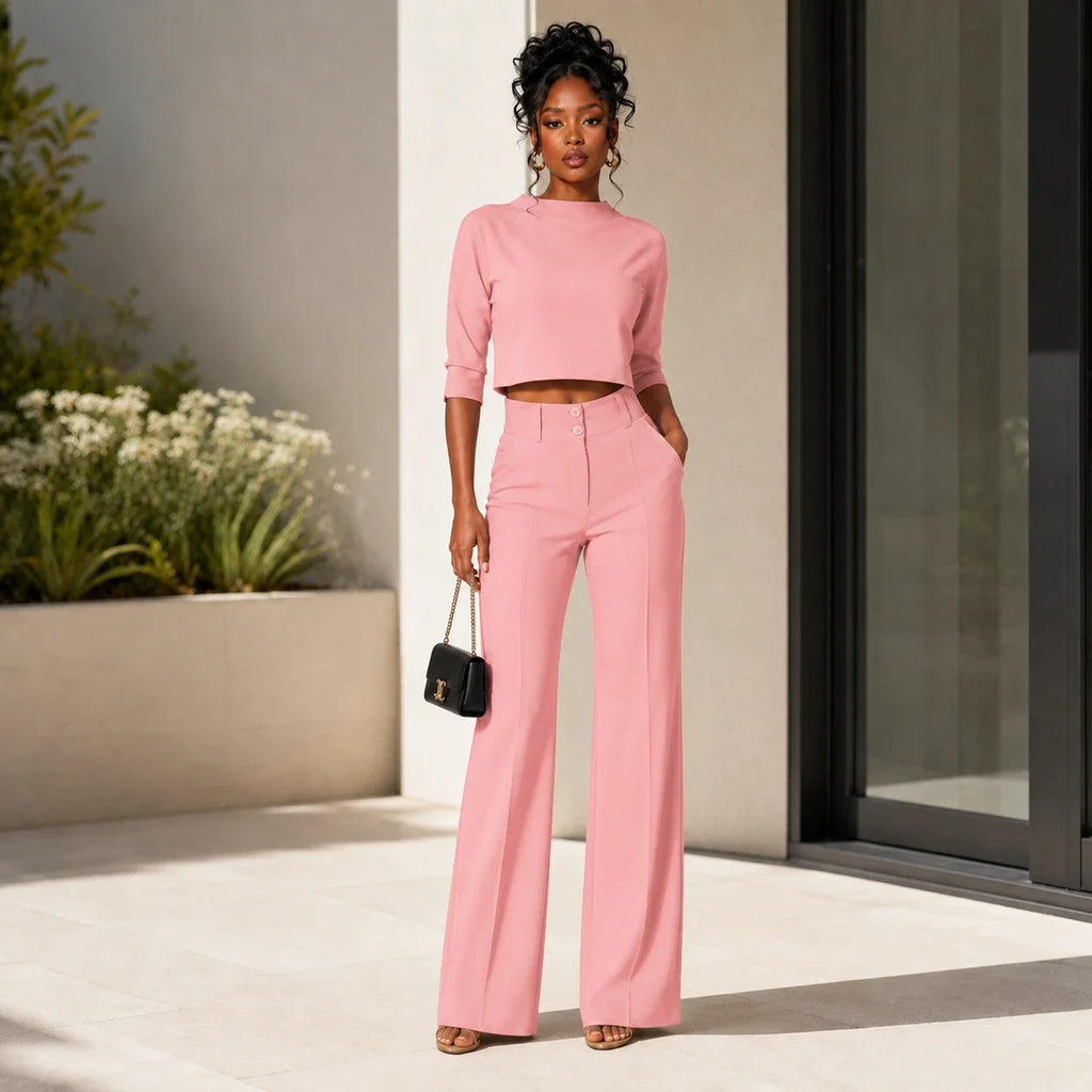 Cropped Wide Leg Set WHD0606284