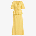 Tie-Front Peplum Skirt Set WHD0606285