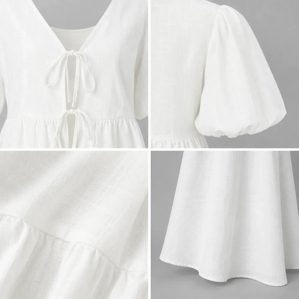 Tie-Front Peplum Skirt Set WHD0606285