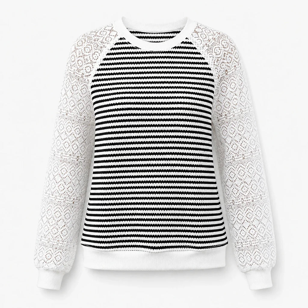 Lace Sleeve Knit Top WHD0606287