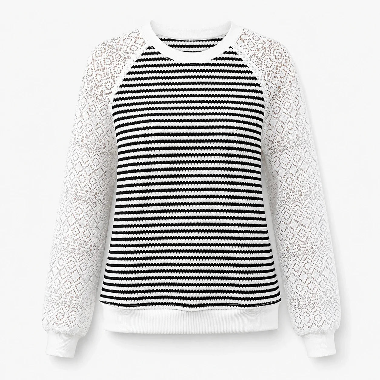 Lace Sleeve Knit Top WHD0606287