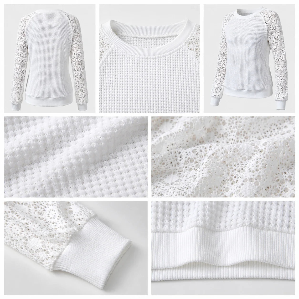 Lace Sleeve Knit Top WHD0606287