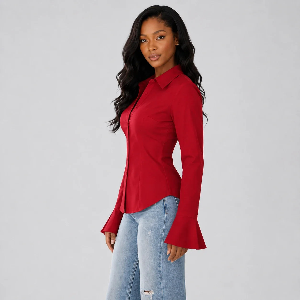 Waist-Fit Button Shirt WHD0606288