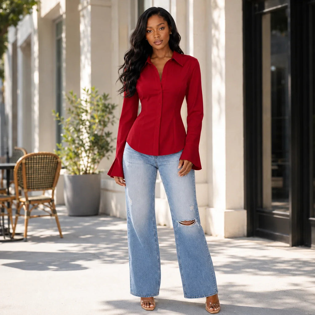 Waist-Fit Button Shirt WHD0606288