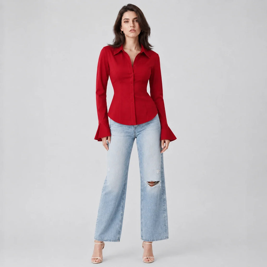 Waist-Fit Button Shirt WHD0606288
