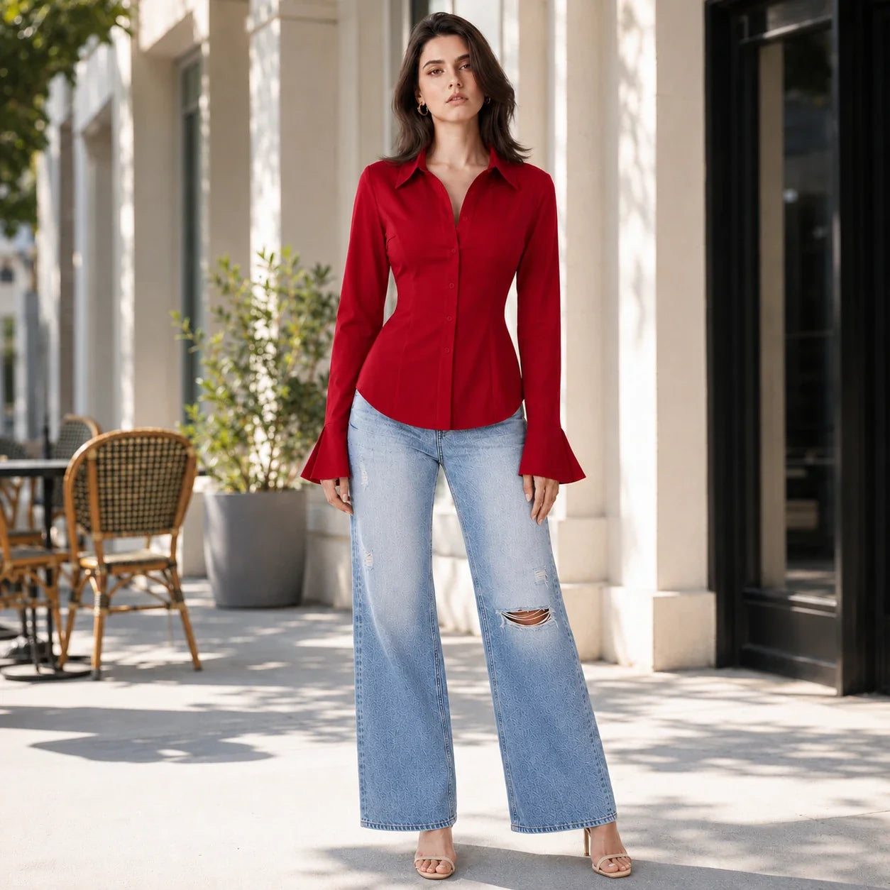 Waist-Fit Button Shirt WHD0606288