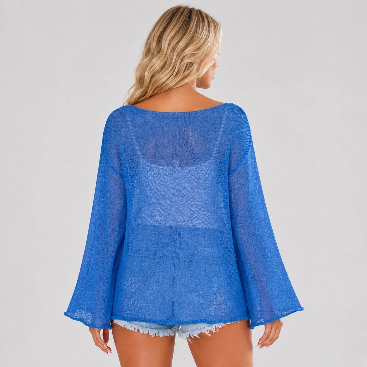 Sheer Knit Cover-Up Top WHD0606289