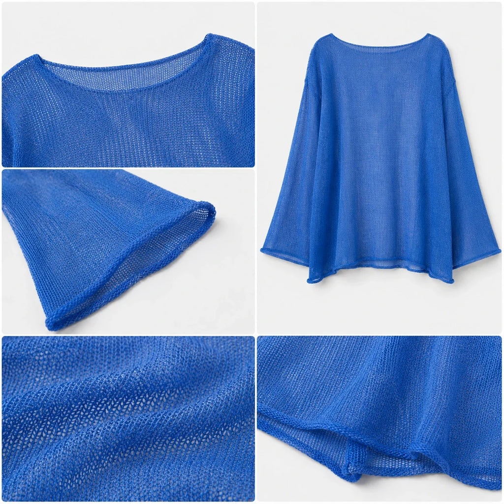 Sheer Knit Cover-Up Top WHD0606289