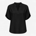 Split Neck White Blouse WHD0606290