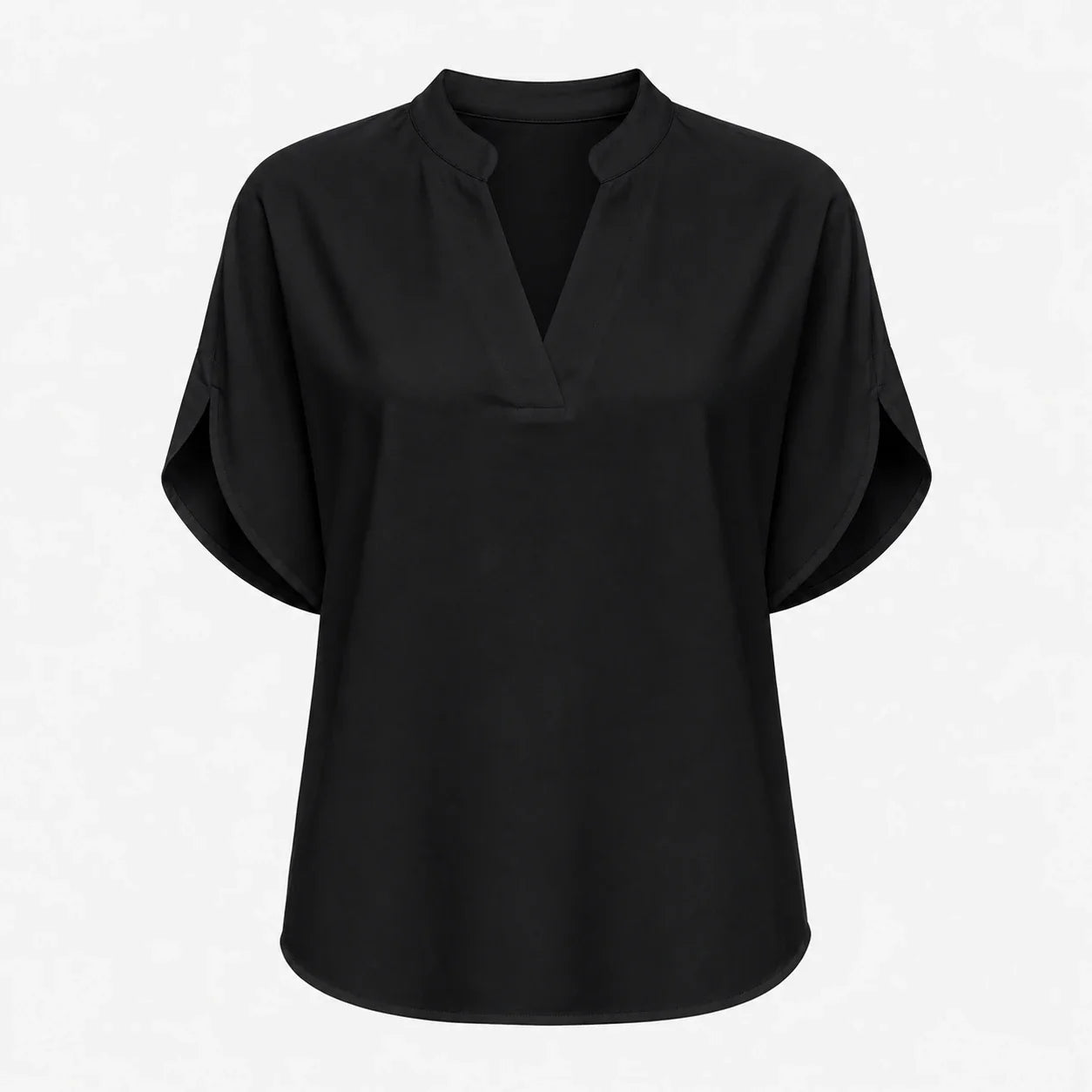 Split Neck White Blouse WHD0606290