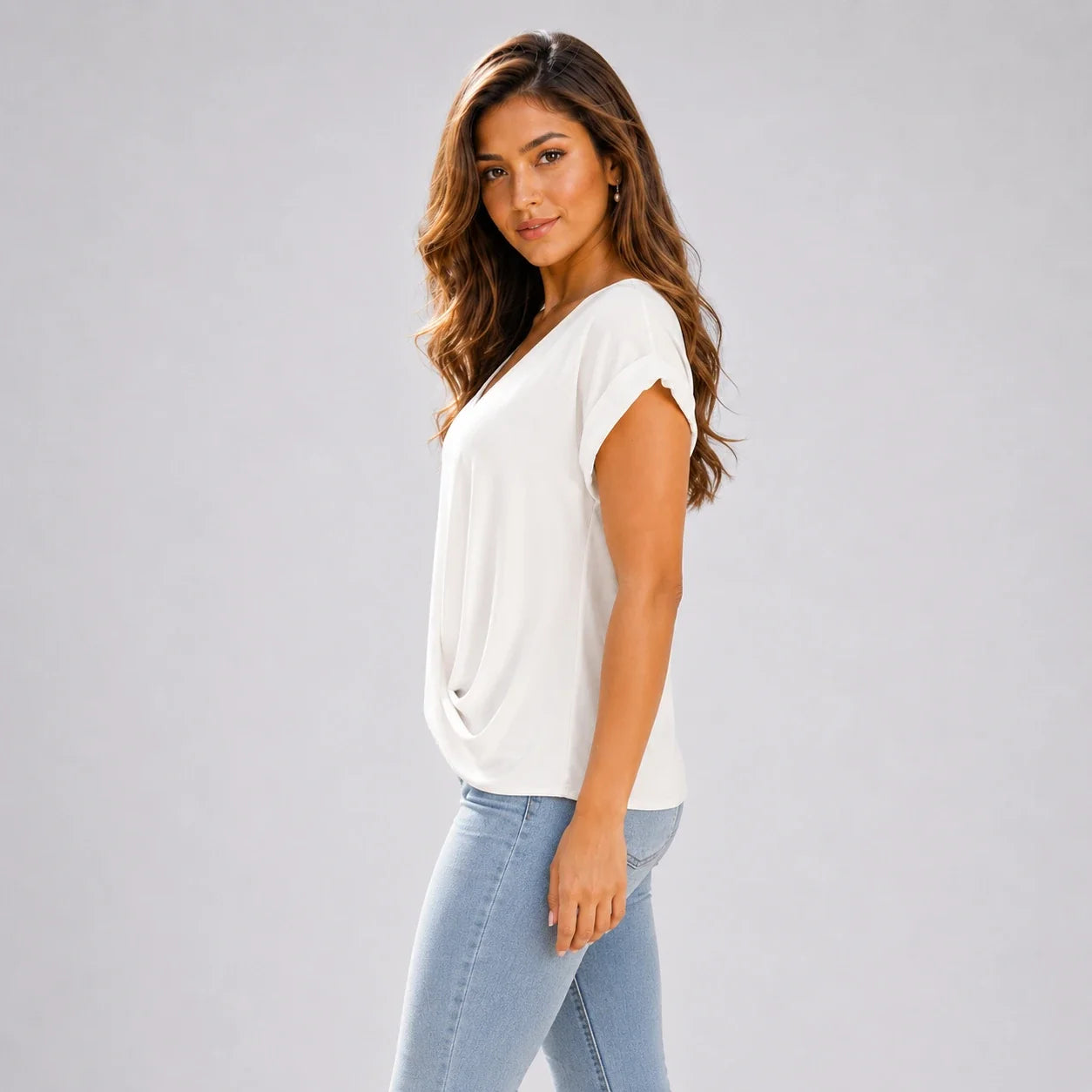 Twist Front V-Neck Top WHD0606291