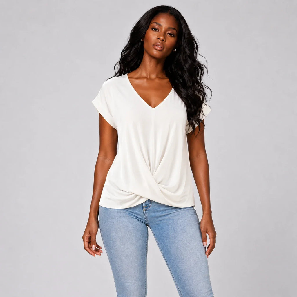 Twist Front V-Neck Top WHD0606291