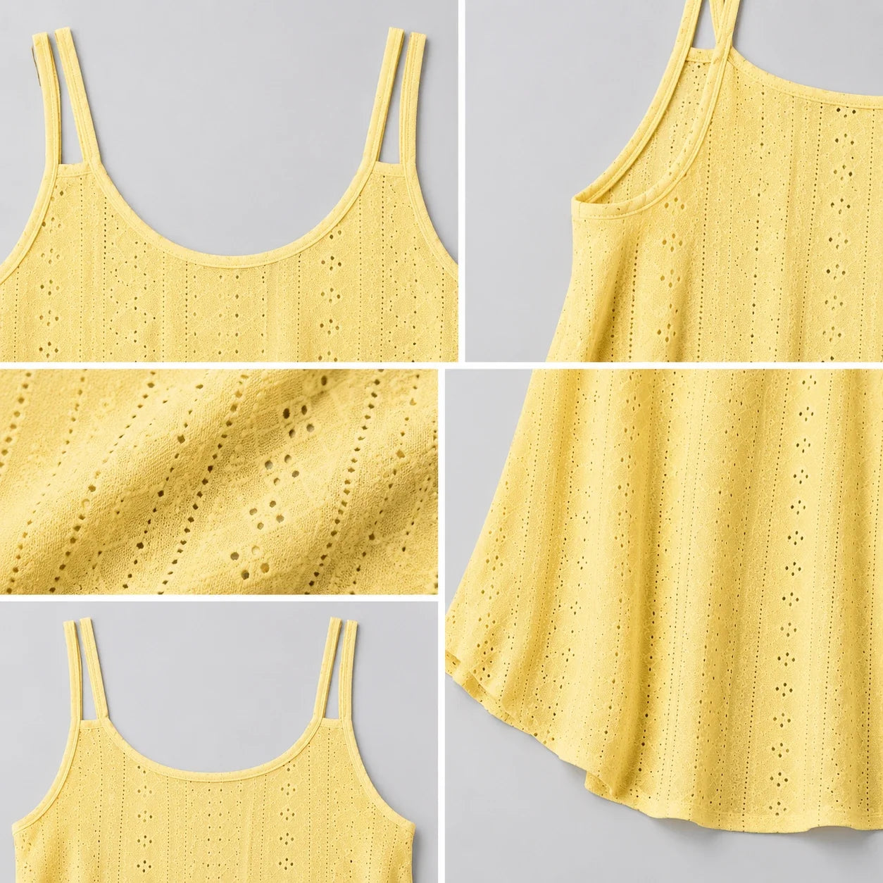 Openwork Yellow Cami Top WHD0606292