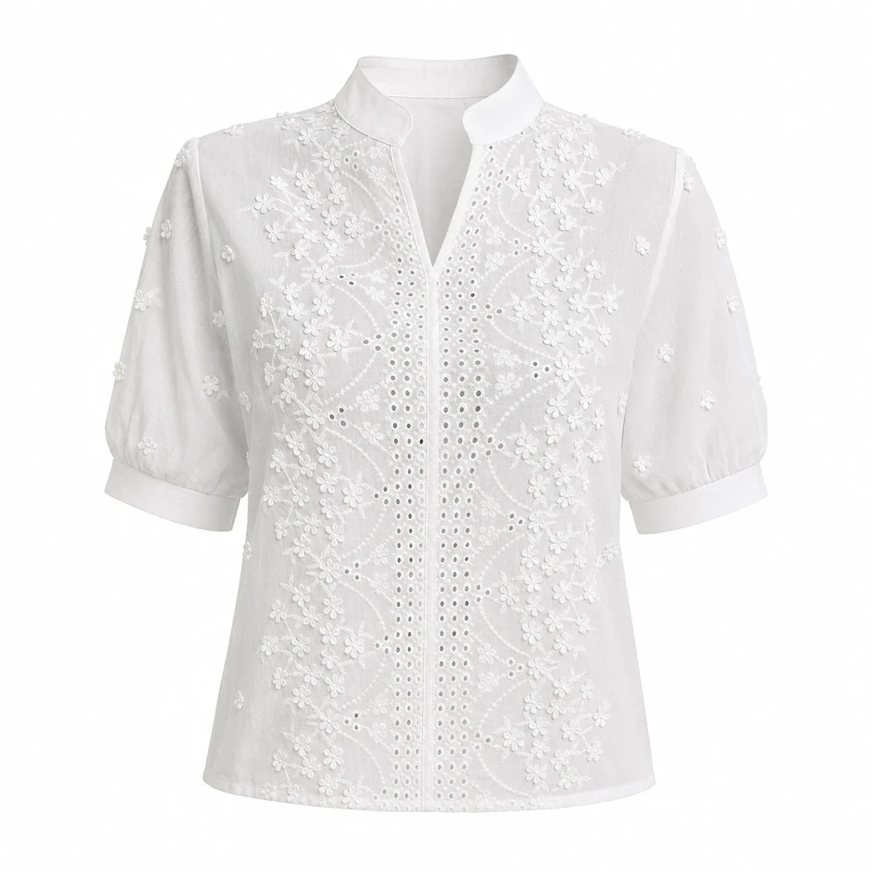 Eyelet Embroidered Shirt Top WHD0606293