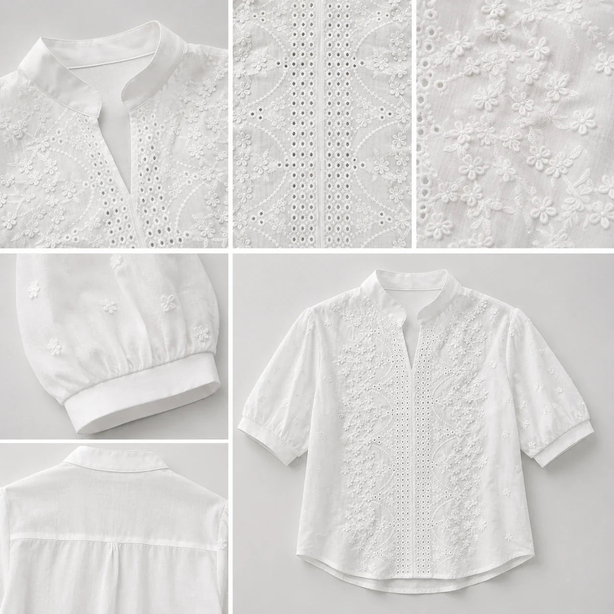 Eyelet Embroidered Shirt Top WHD0606293