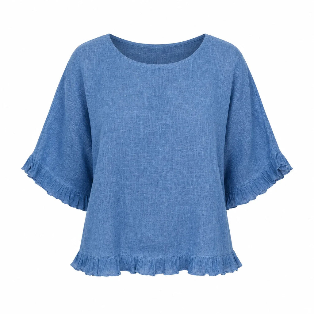 Ruffle Hem Relaxed Top WHD0606294