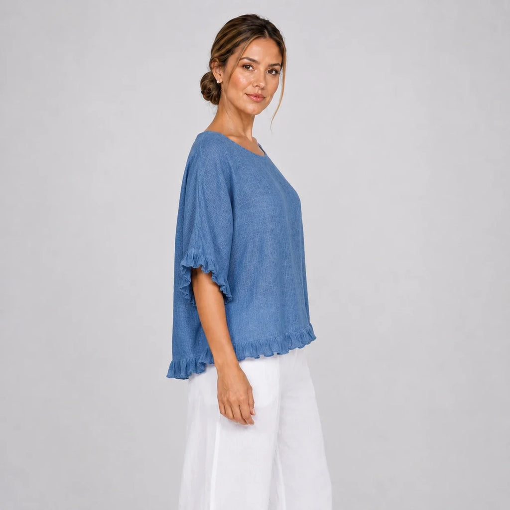 Ruffle Hem Relaxed Top WHD0606294