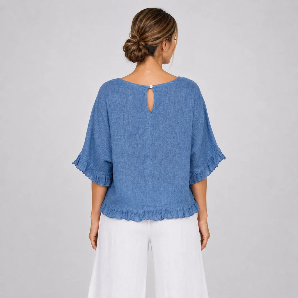 Ruffle Hem Relaxed Top WHD0606294