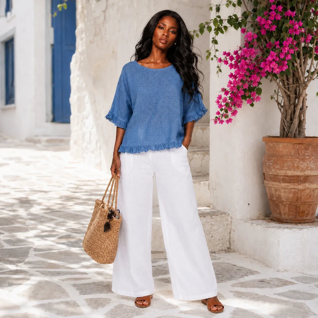 Ruffle Hem Relaxed Top WHD0606294